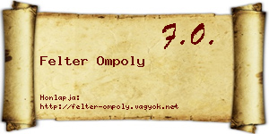 Felter Ompoly névjegykártya